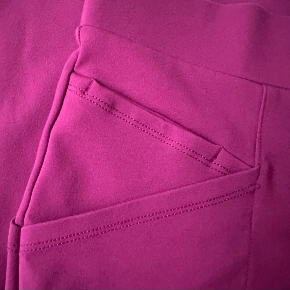 Betabrand Womens Skinny Leg Journey Pant Leggings Pockets Size S PETITE Burgundy - Picture 4 of 12